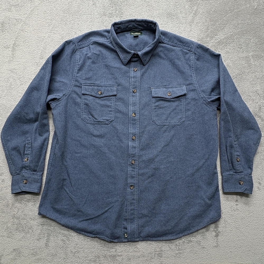 Outdoor Life Shirt Mens 2XL Button Down Long Sleeve Double Pocket Workwear Casua